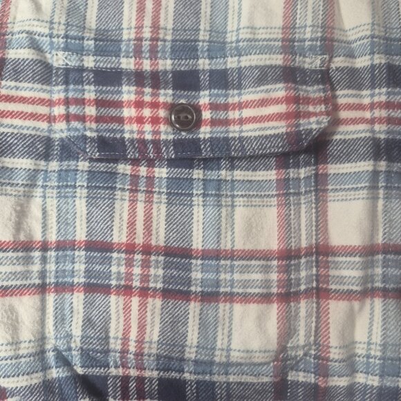 Red Head Brand Mens XL Flannel Shirt Blue Red Plaid Long Sleeve Cotton - Picture 4 of 6